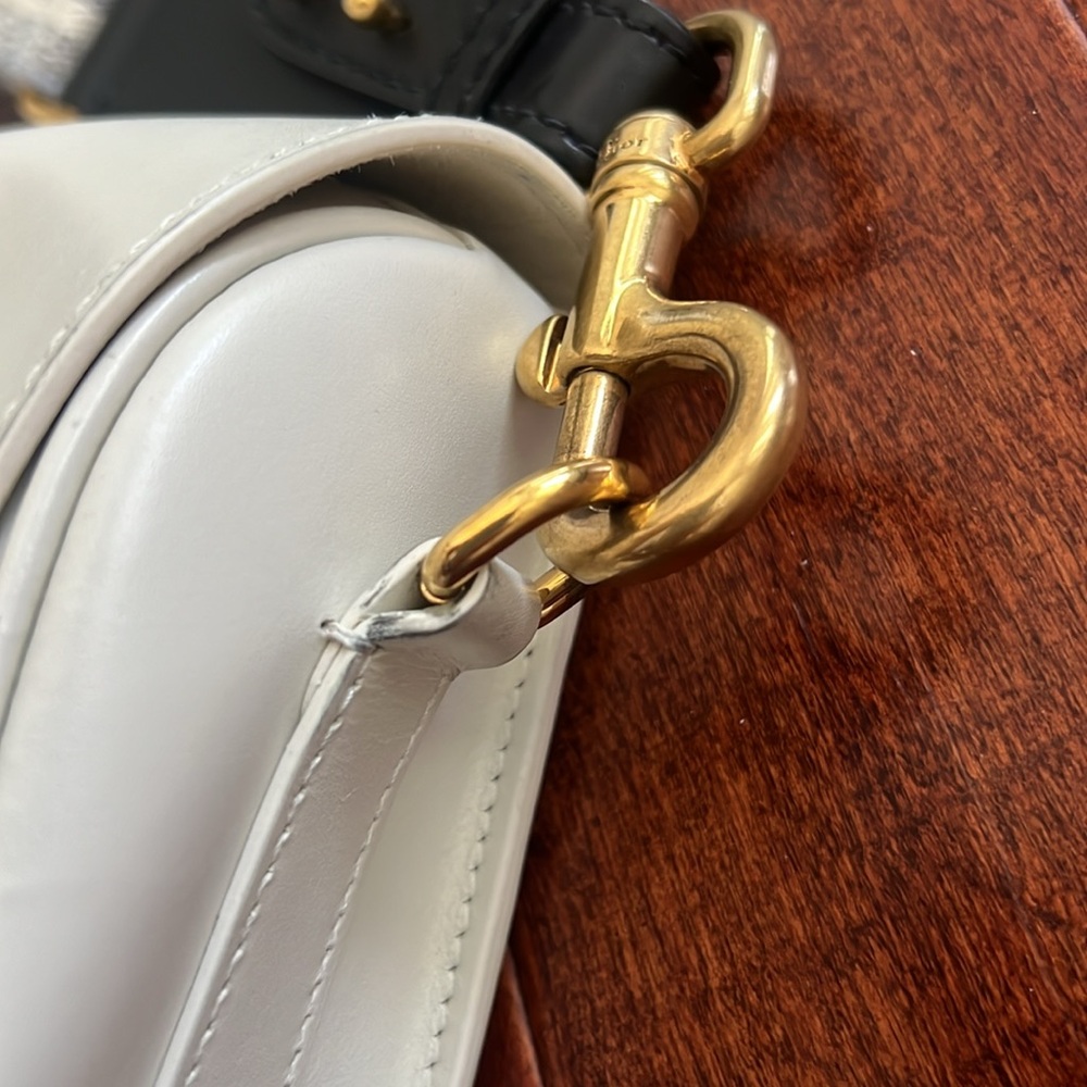 Dior White Leather Crossbody Bag with Gold Hardware - Picture 9 of 16